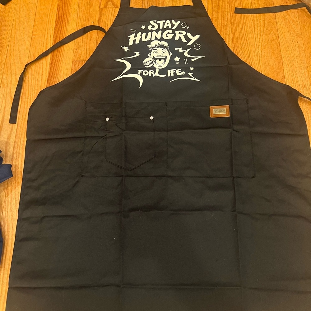 Black Apron with Graphic Design